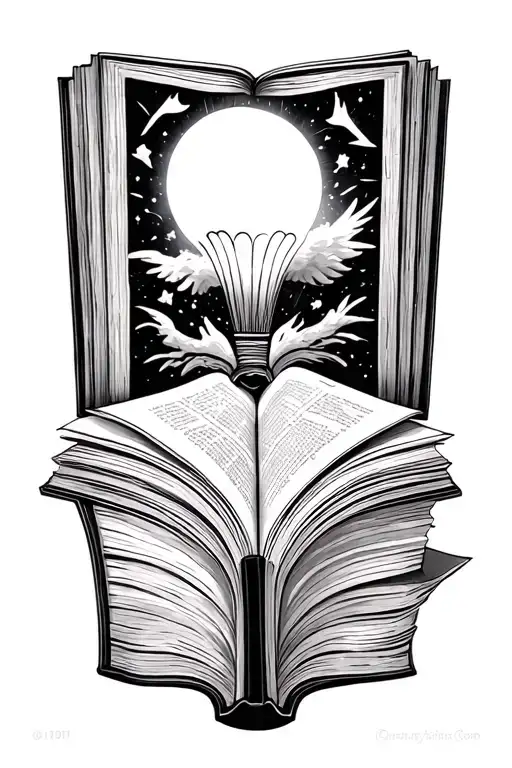 Open Book With Ideas Flying Out The Pages Turning