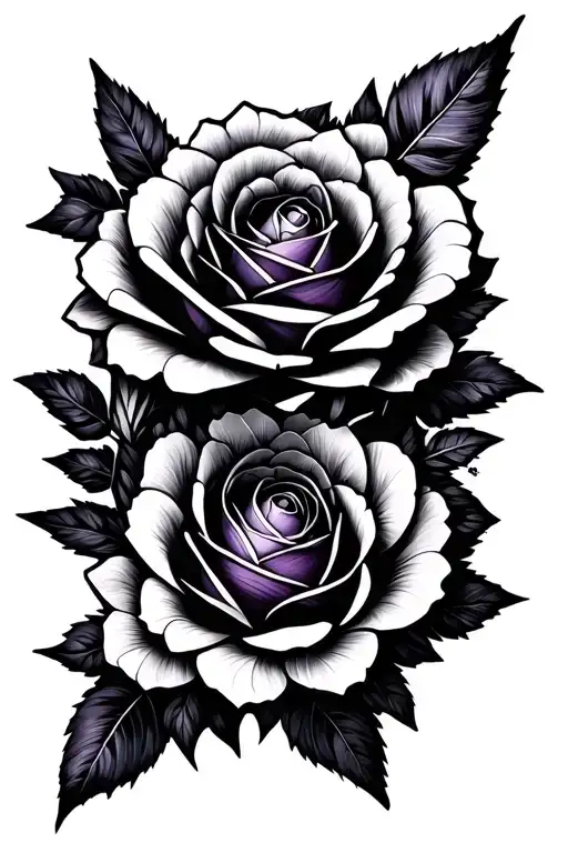 Geometric Floral Tattoo Rose Larkspur And Violet Flower