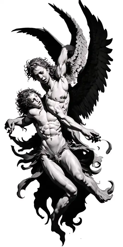 Angels And Demons Fighting