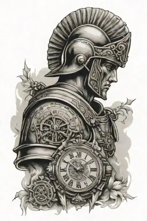 Roman Soldier Helmet And Rolex Day Date Watch
