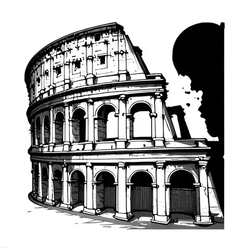 Colloseum Minimal Line Art