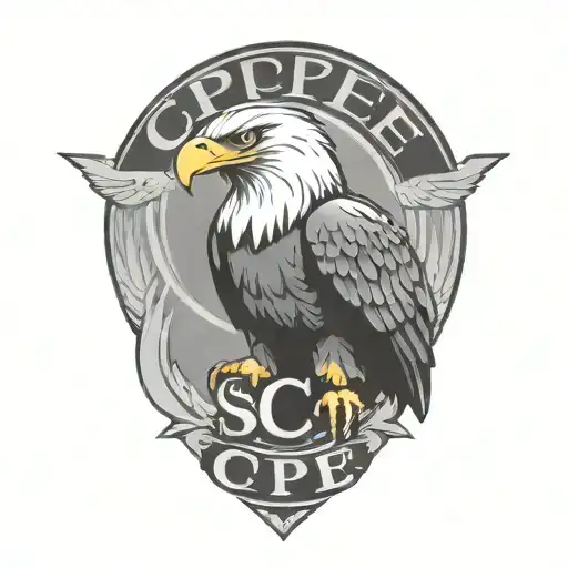 Eagle Perched Atop The Letters 'S C P E'