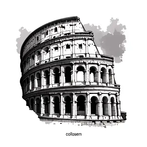 Colloseum Minimal Line Drawing