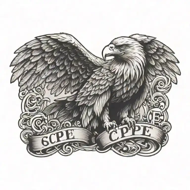 Eagle Perched Atop The Letters 'S C P E'