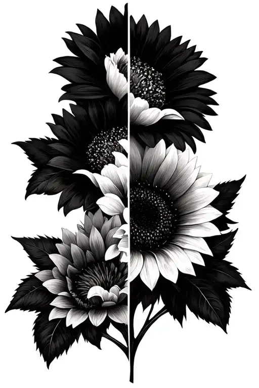 Azaleas & Sunflowers Split Down Middle For Quote