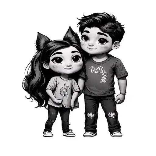 I Want Couple Cartoon Character All Together