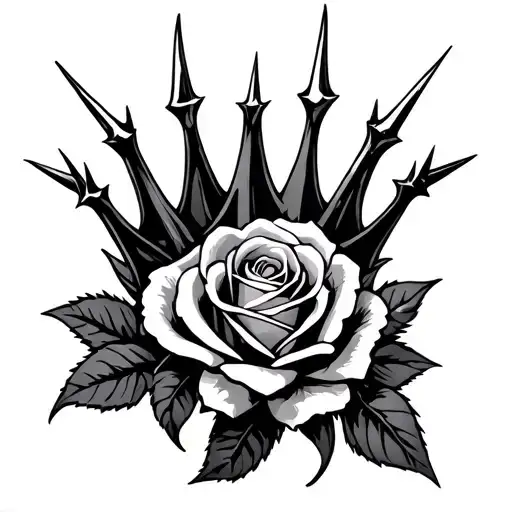 Roses And Spikes Making A Crown