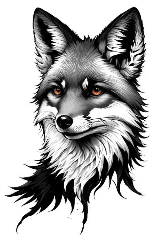 Front Facing White Fox Looking