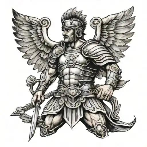 Ancient Roman Warrior With Wings