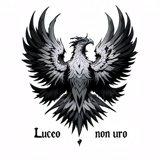 Phoenix With Words Luceo Non Uro