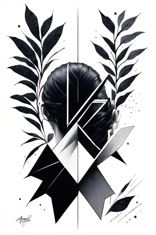 Geometric Back Tatoo Minimal Design