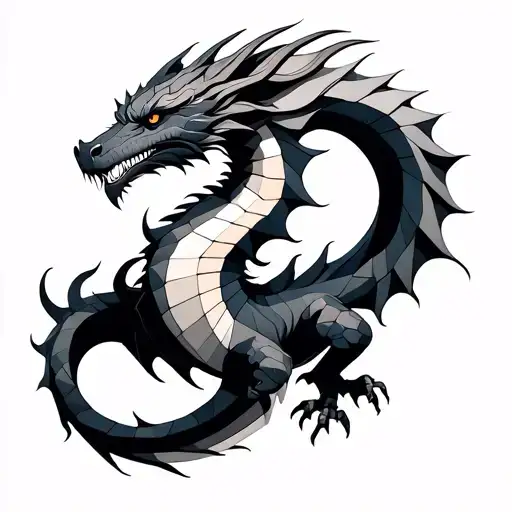 Geometrics With A Realistic Dragon