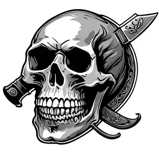 Knife American Traditional Skull