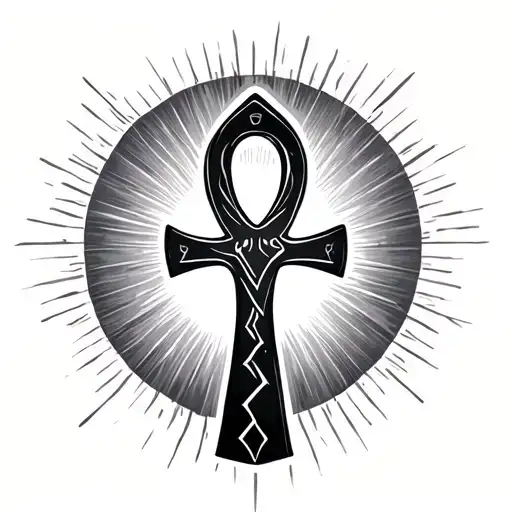 Ankh With Sunrise Integrated