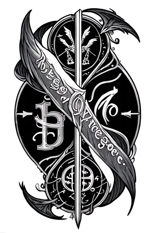 Harry Potter Inspired Tattoo Featuring Iconic Symbols