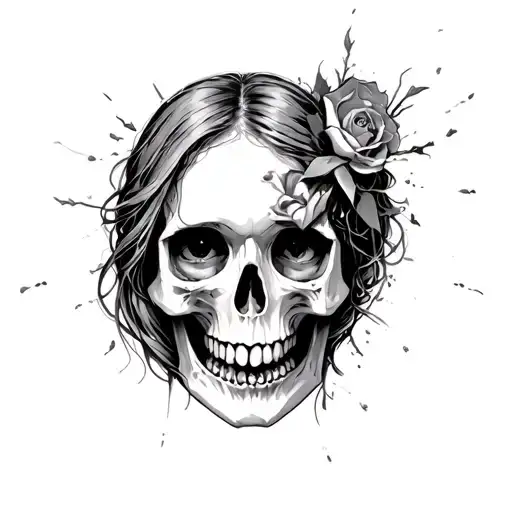 Skull With A Girl Trapped In The Head