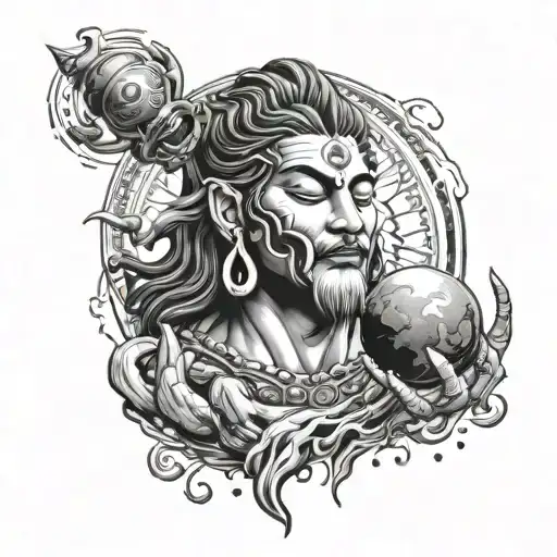 Shiva The Destroyer Holding A Melting Planet