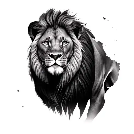 Lion In Landmap Of Africa Big Five