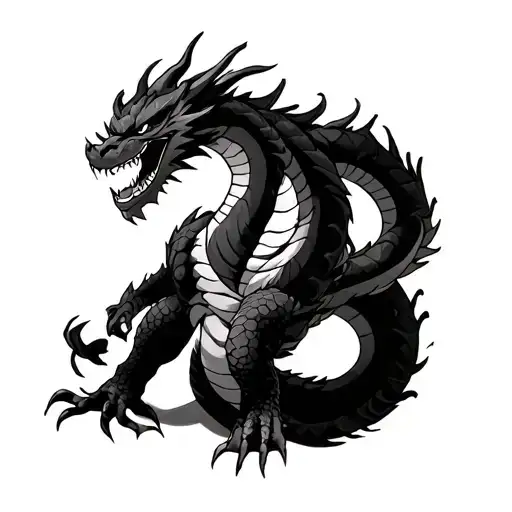 Shenron Dragon Ball Z Being Summoned Body Making A Nine