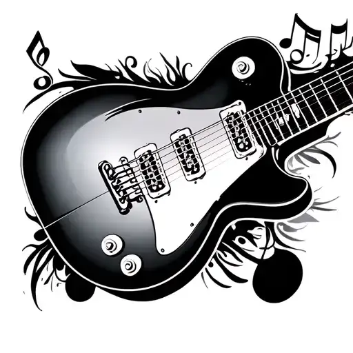 Guitar With Music Notes