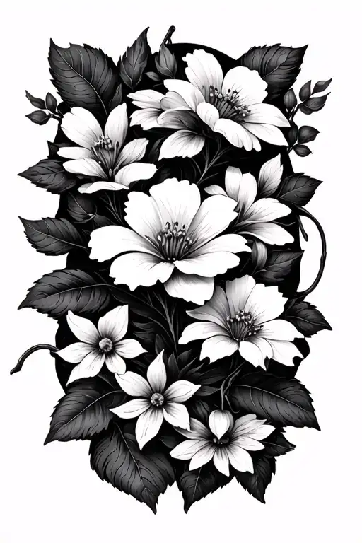 Australian Native Flowers On A Vine Wrapped Round