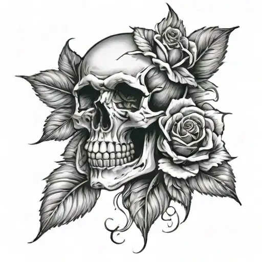Skull And Rose
