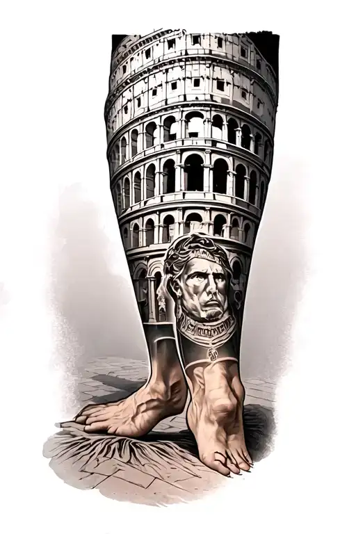 Colosseum Leg Tattoo Design