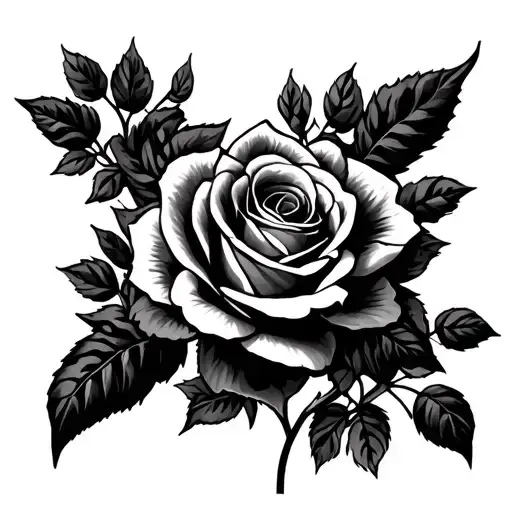 Black Cross With Roses Blooming