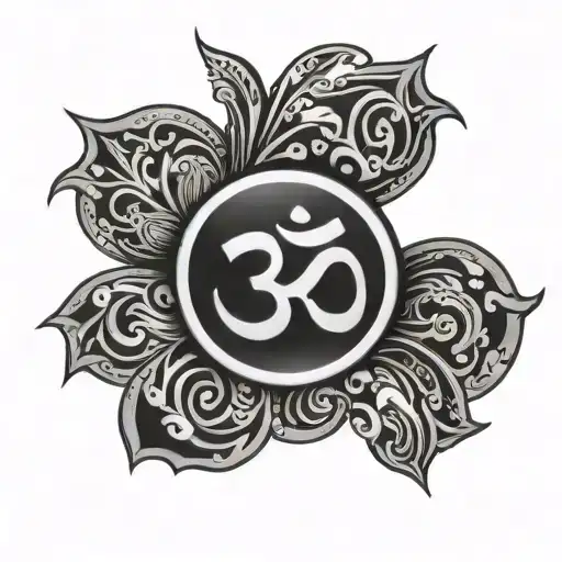 Om And Paw Print Surrounded