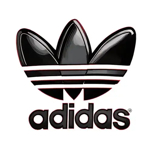 Adidas Red Stripes With Black Outline From Middle To Left Chest