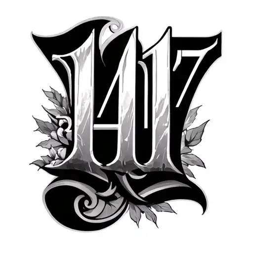 1417 In Roman Numerals Tatto On Chest
