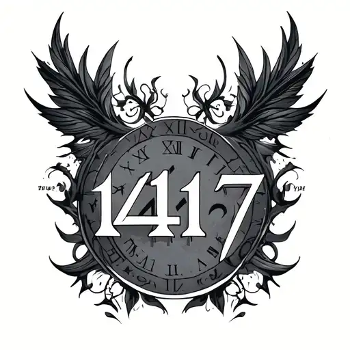 1417 In Roman Numerals Tatto On Chest