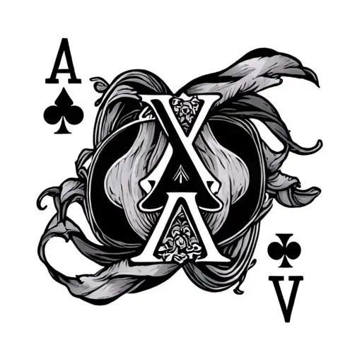 A Initial With Ace Card