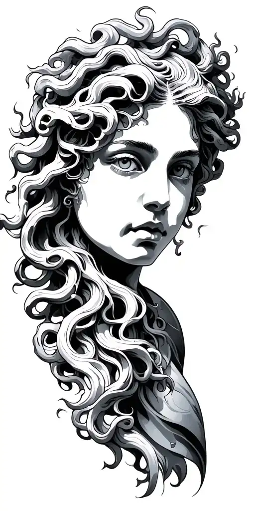 Full Sleeve Tatoo With Medusa Head