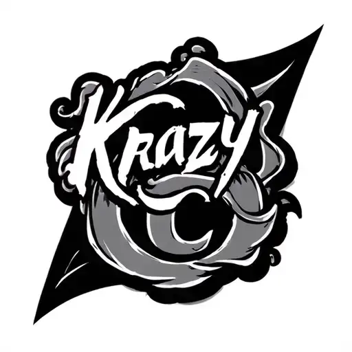 A Tattoo Says The Writting Krazy C