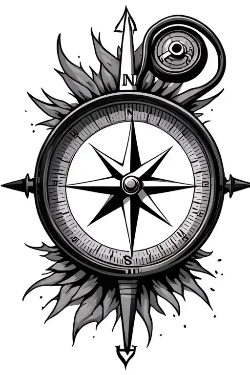 Compass With Hockey Thing Inside The Compass