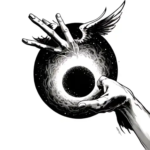 Michelangelos Hand Reaching Towards A Black Hole