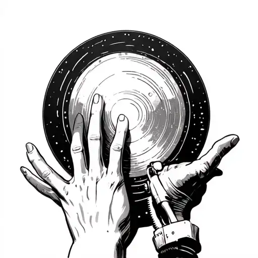 Hand Reaching Towards An Acression Disk