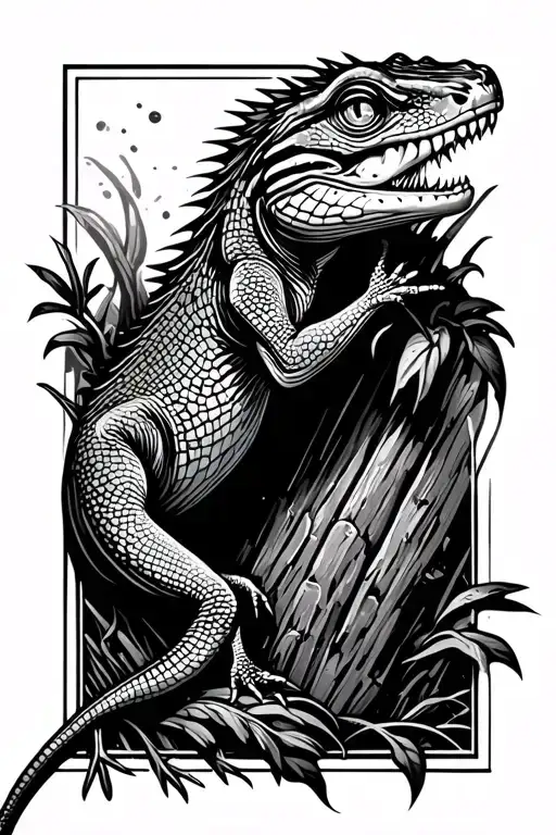 Animated Lizard In Climbing Motion Dark Edge Symbol