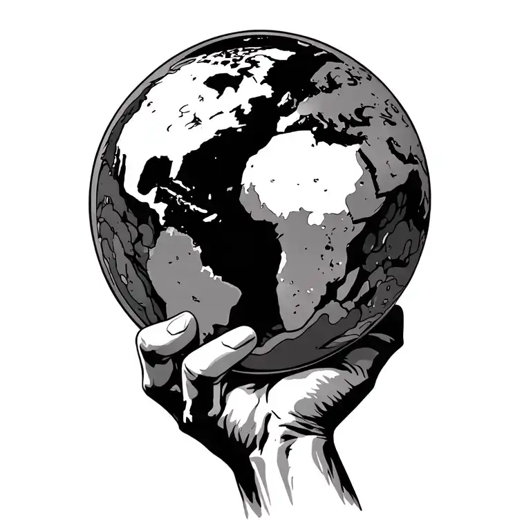 Hand Holding A Globe