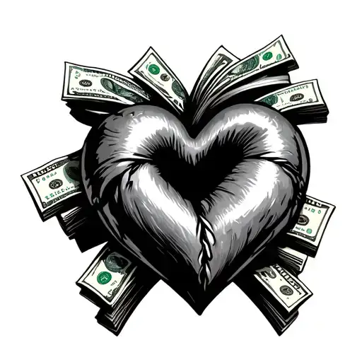 The Form Of The Heart In Which The Bills Of Money That Go Beyond The Scope