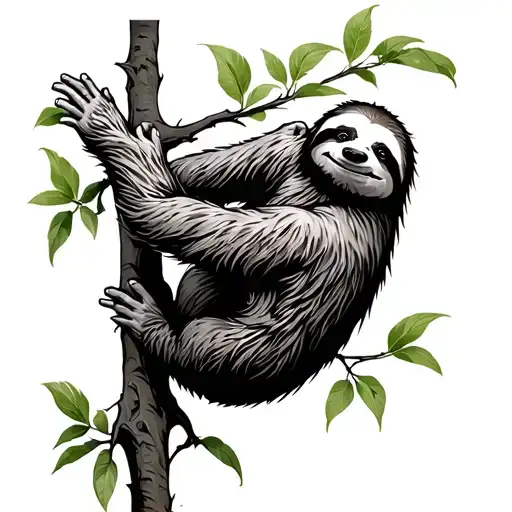 Sloth Climbing A Tree
