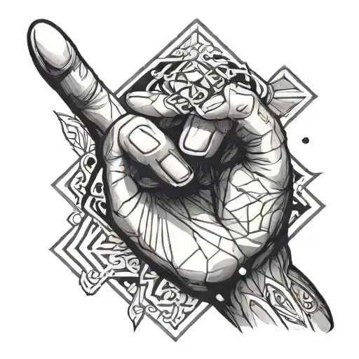 Hand Reaching Up To A Diamond