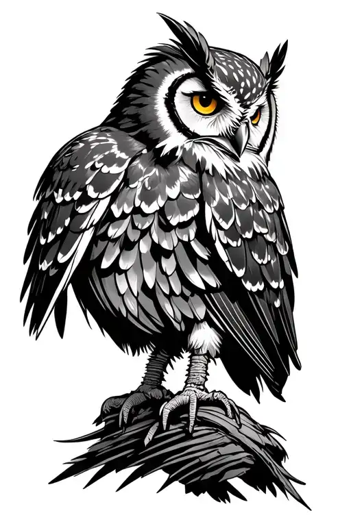 African Warrior Owl Perched On Top