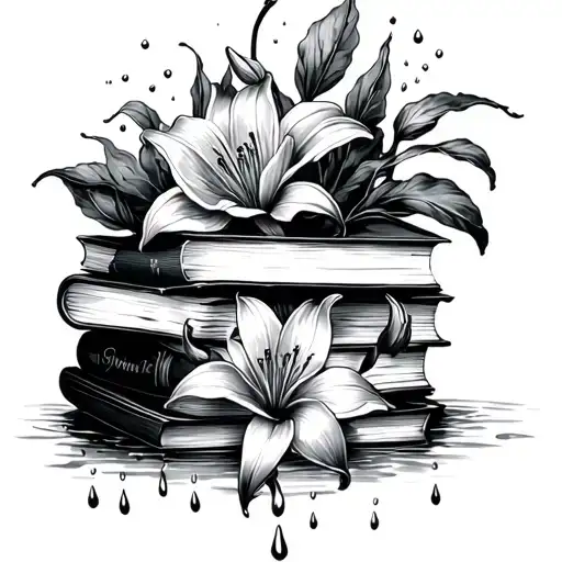 Books And Rain Lillies
