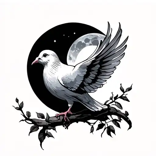 Dove With Moon