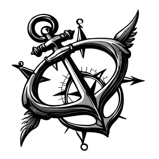 Traditional Anchor And Compass