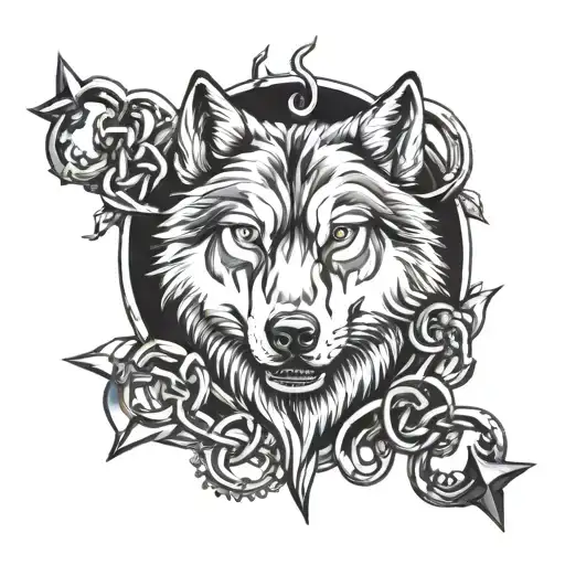 Wolf And Chains In The Center Chest