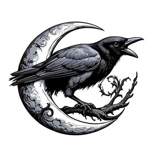 Corbeau Lune Love Symbol
