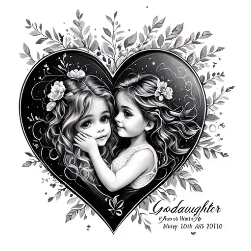 Heart With Goddaughter Name And Birthday Date
